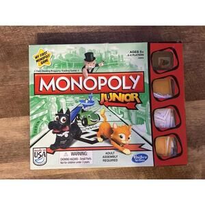 Hasbro My First MONOPOLY JUNIOR Board Game Dog Cat Car Boat - Made In USA